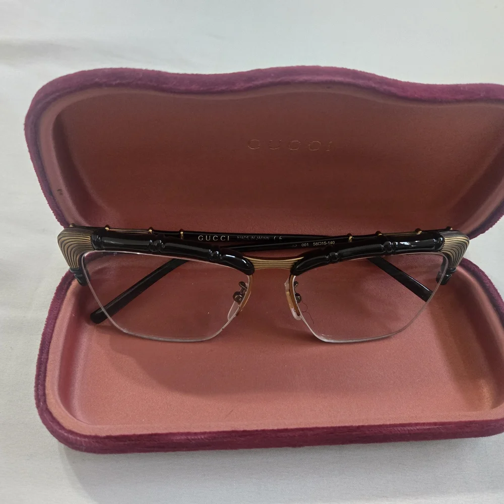 Gucci Black and Gold Women's Glasses - Picture 3 of 5